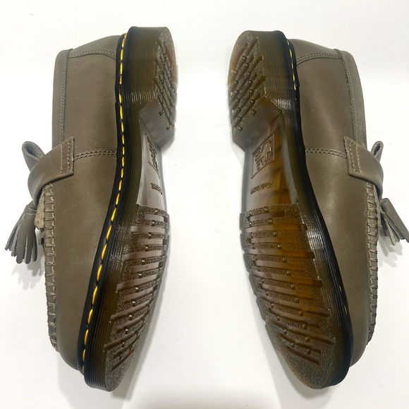 Dr. Martens Men’s Adrian YS Leather Tassel Loafer in Olive Green New - Picture 5 of 16